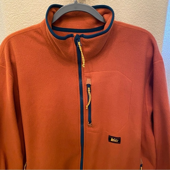 REI Women Orange Polartec Fleece Zipped Jacket Size XL - Picture 2 of 9